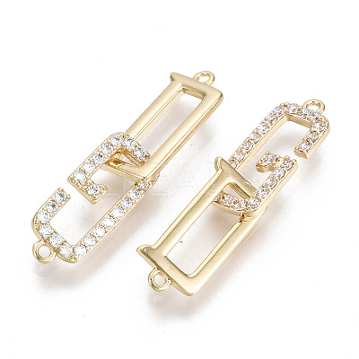 Brass Micro Pave Clear Cubic Zirconia Hook and S-Hook Clasps KK-S356-064-NF-1