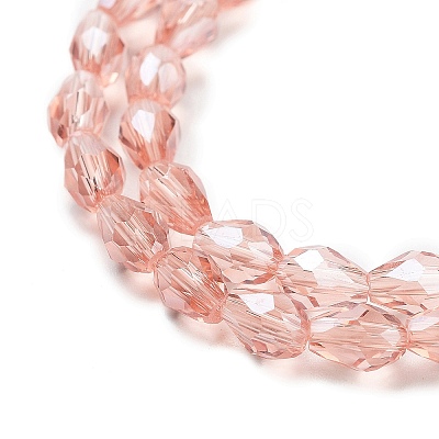 Electroplate Glass Beads Strands X-EGLA-R008-6x4mm-7-1