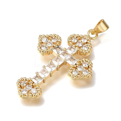 Brass Micro Pave Clear Cubic Zirconia Pendants CU-CBA9883-05J-G-1