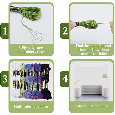 3 Sets 3 Style 6-Ply Polyester Embroidery Floss OCOR-GF0003-41C-1