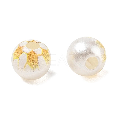 Sports Printed ABS Plastic Beads PL-CBA1C22-03-1