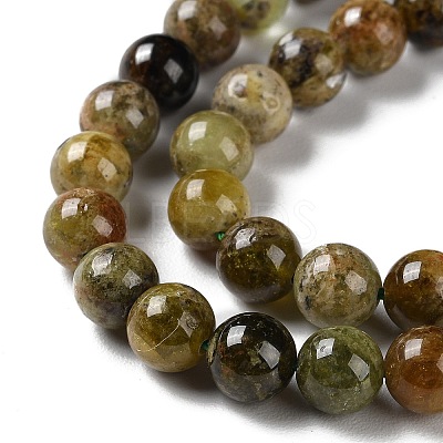 Natural Green Garnet Beads Strands G-Z034-B14-02-1