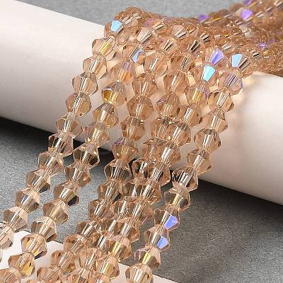 Transparent Electroplate Glass Beads Strands EGLA-A039-T4mm-L12-1