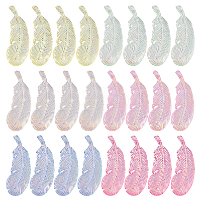 24Pcs 6 Colors UV Plating Acrylic Pendants FIND-PH0027-34B-1