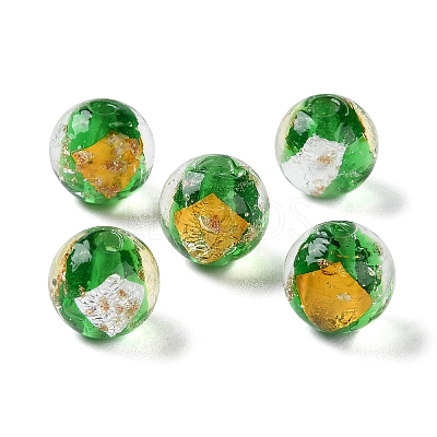 Handmade Gold & Silver Foil Lampwork Beads GLAA-G107-07A-03-1
