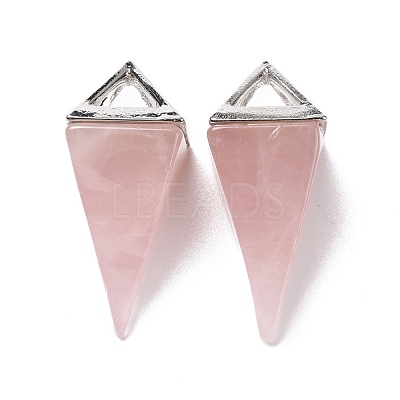 Natural Rose Quartz Pendants G-E577-01P-03-1
