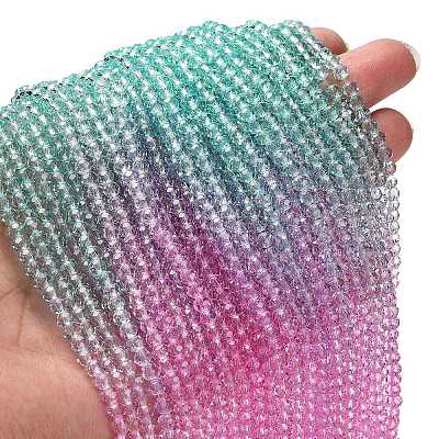 Transparent Painted Glass Beads Strands X1-DGLA-A034-T4mm-A10-1