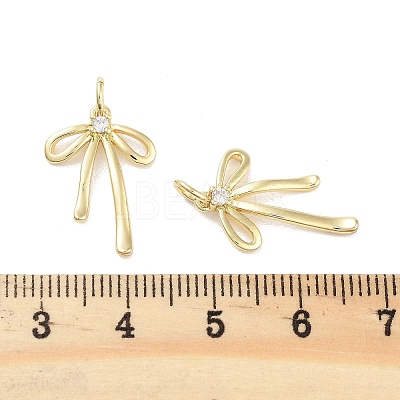 Rack Plating Brass Clear Cubic Zirconia Pendants KK-M293-16G-1