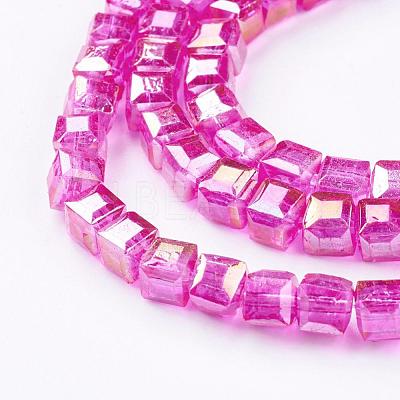 Electroplate Glass Beads Strands EGLA-R030-6x6mm-M-1