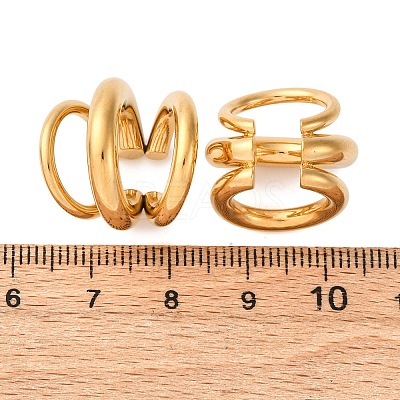 Triple C-Shaped 304 Stainless Steel Cuff Earrings EJEW-A131-04D-G-1