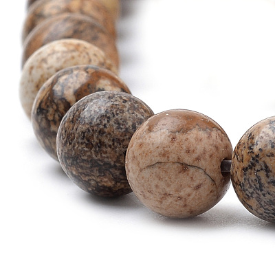 Natural Picture Jasper Beads Strands G-S259-27-8mm-1