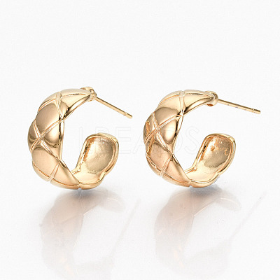 Brass Half Hoop Earrings KK-R117-038-NF-1