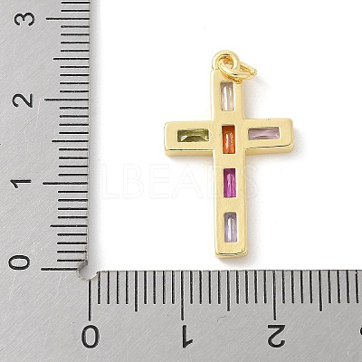 Brass Micro Pave Cubic Zirconia Pendants KK-P294-05G-1