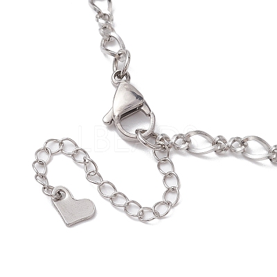 Flat Round Pearl with Bowknot Alloy Link Necklaces NJEW-JN04812-1