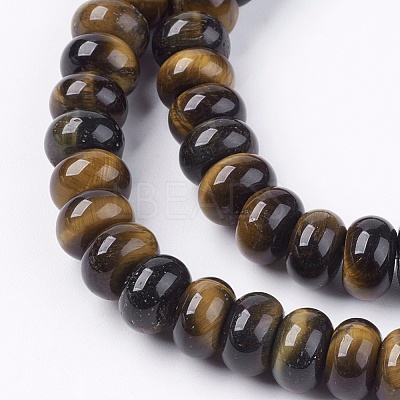Natural Gemstone Tiger Eye Stone Rondelle Beads Strands G-S105-8mm-20-1