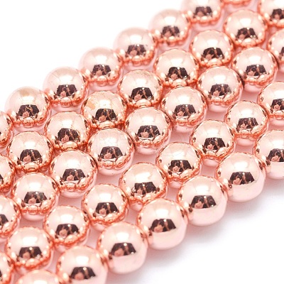 Electroplate Non-magnetic Synthetic Hematite Beads Strands G-L485-01E-RG-1
