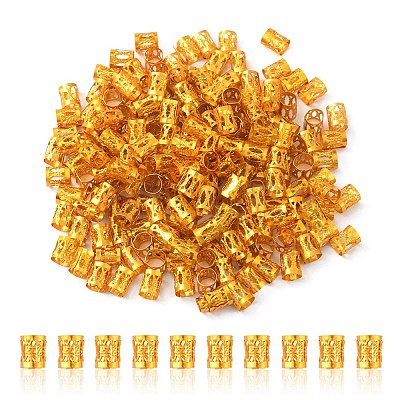 200Pcs Aluminum Dreadlocks Beads Hair Decoration ALUM-YW0001-03-1