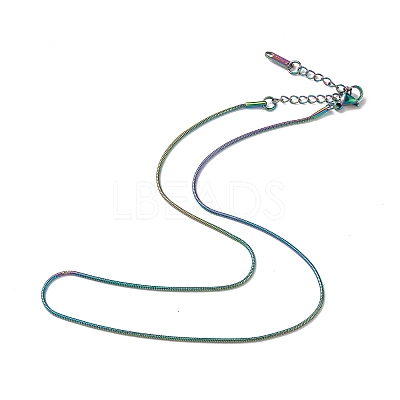 Ion Plating(IP) 304 Stainless Steel Round Snake Chain Necklace for Men Women NJEW-K245-016D-1