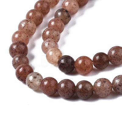 Natural Purple Aventurine Round Bead Strands G-E334-4mm-21-1