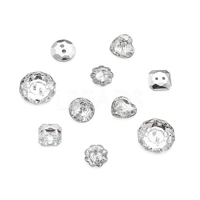 Acrylic Rhinestone Buttons BUTT-PJ0001-01-1