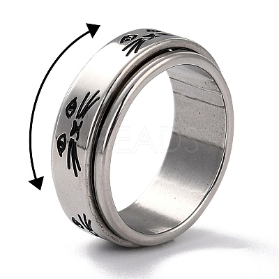 Non-Tarnish 203 Stainless Steel Rotating Spinner Fidget Band Rings for Anxiety Stress Relief RJEW-G118-05P-1