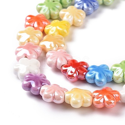 Glazed Porcelain Beads Strands PORC-K003-01-1