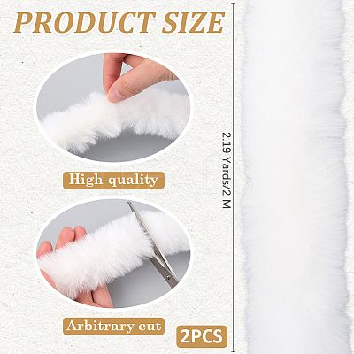 2Pcs Faux Fur Chenille Stick Fabric Roll for Christmas Tree Decor or Wreath Bows Craft FIND-CY0002-09-1