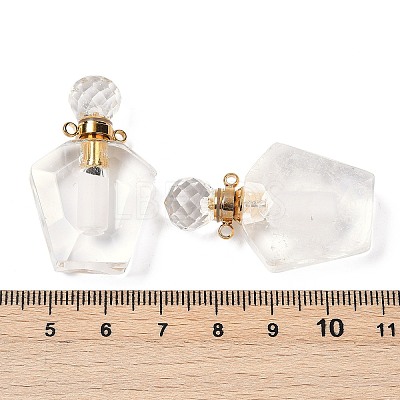 Natural Quartz Crystal Openable Perfume Bottle Rock Crystal Pendants G-I381-02G-07-1