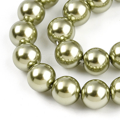 Baking Paint Pearlized Glass Pearl Bead Strands HY-N002-8mm-A07-1