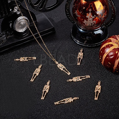 10Pcs Halloween Themed Brass Pendants KK-BBC0015-68C-1
