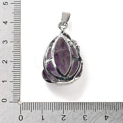 Natural Amethyst Teardrop Pendants G-G112-03P-13-1