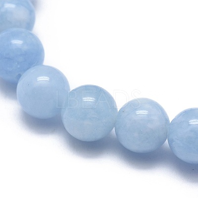 Natural & Dyed White Jade Bead Stretch Bracelets X-BJEW-K212-A-018-1