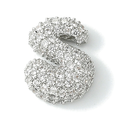 Rack Plating Brass Clear Cubic Zirconia Pendants KK-S378-01P-S-1