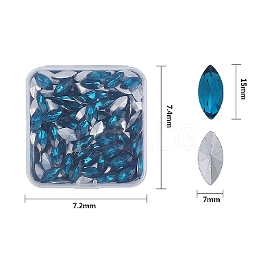 Pointed Back Glass Rhinestone Cabochons RGLA-OC0001-08H-1