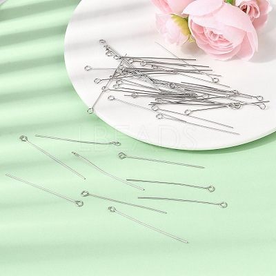 Non-Tarnish 304 Stainless Steel Eye Pin X-STAS-R045-45mm-1