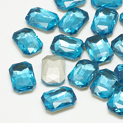 Pointed Back Glass Rhinestone Cabochons RGLA-T079-10x14mm-12-1