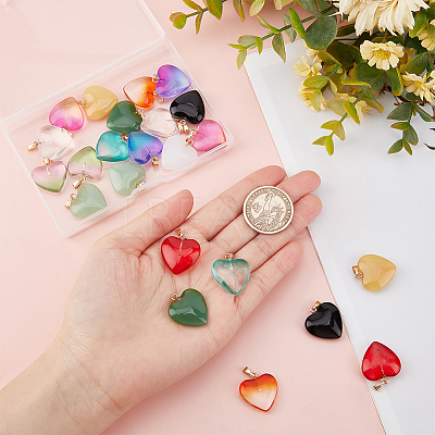 24Pcs 12 Colors Spray Painted Glass Pendants GLAA-CA0001-51-1