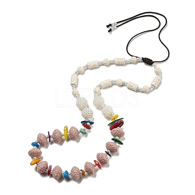Dyed Lava Rock with Shells NJEW-Z031-01A-1