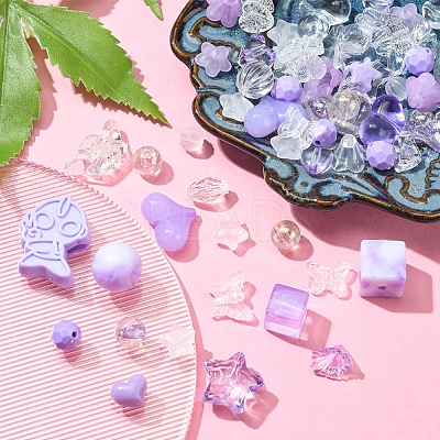 Opaque & Transparent Acrylic Beads MACR-YW0002-01A-1