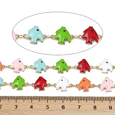 304 Stainless Steel Enamel Fish Link Chains CHS-F023-01A-G-1