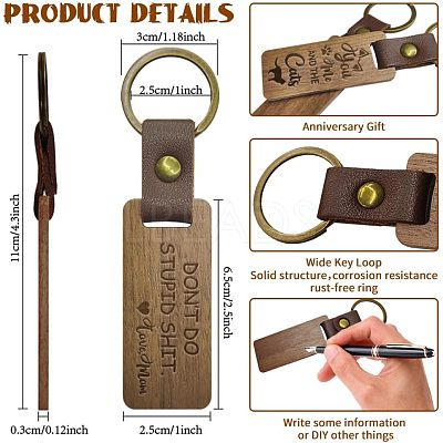 Walnut Wood Keychain KEYC-WH0044-009-1
