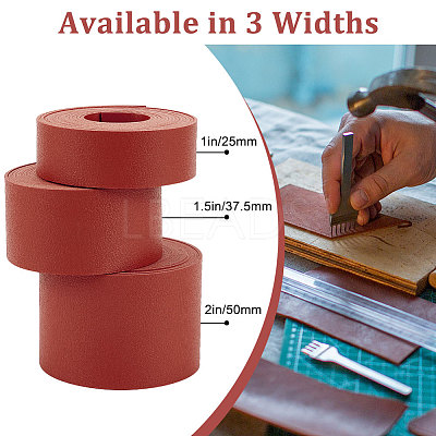 2M Flat Double Face Lychee Pattern Imitation Leather Band LC-WH0010-01C-03-1