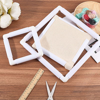 3 Stes 3 Styles Plastic Cross Stitch Embroidery Hoops DIY-CP0012-44C-1