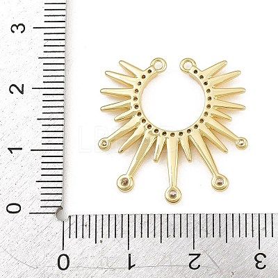 Brass Micro Pave Clear Cubic Zirconia Connector Charms CU-CBAD306-23G-1