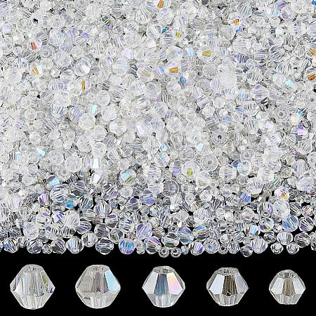 25 Strands 5 Styles Transparent Electroplate Glass Beads Strands GLAA-PA0001-34-1