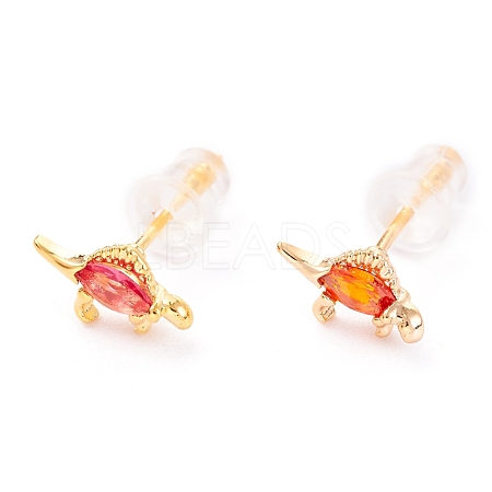 Cute Light Gold Plated Brass Stud Earrings EJEW-H106-02H-1