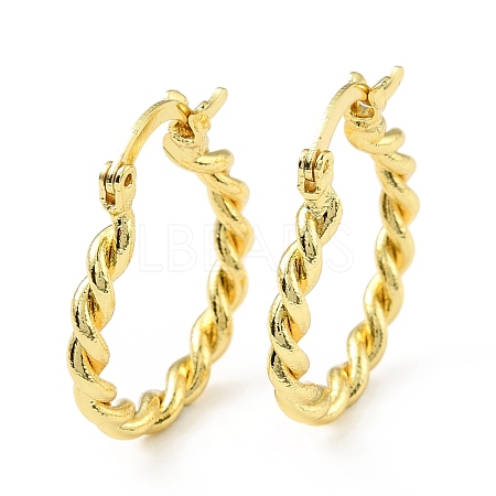 Brass Twist Rope Hoop Earrings for Women EJEW-A070-10G-1