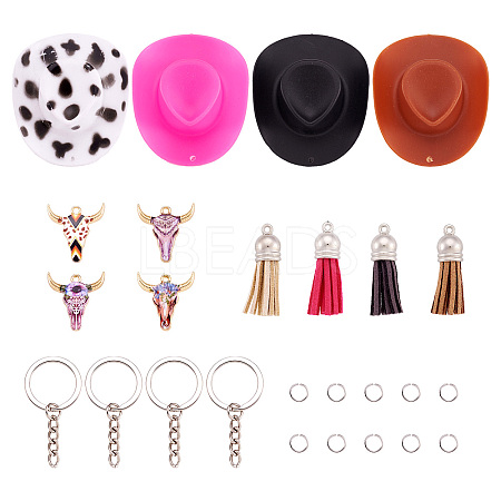 DIY West Cowboy Theme Iron Keychain Making Kit DIY-TA0009-40-1