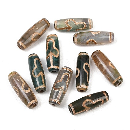 Tibetan Style dZi Beads TDZI-E004-48-1