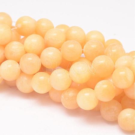 Natural Yellow Jade Beads Strands G-K115-10-10mm-1